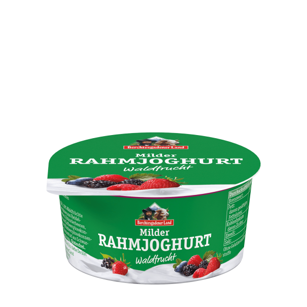 yogurt bio ecologico ai frutti di bosco Milder Rahmjoghurt waldfrucht berchtesgadener land